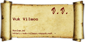 Vuk Vilmos névjegykártya